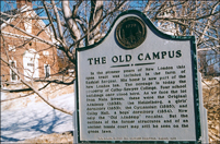 New London, NH - Old Campus Sign - Winter